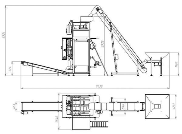 Grain and pasta packaging complete line (2-5 kg)